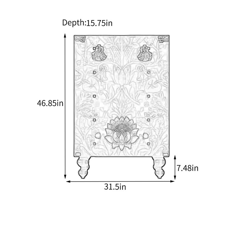 Armoire de rangement moderne avec détails artistiques