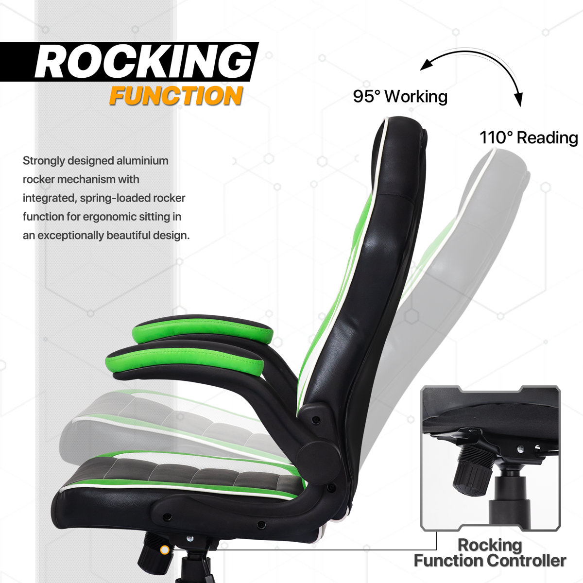 Inbox Zero Faux Leather Computer Gaming Racer Chair, Adjustable ...