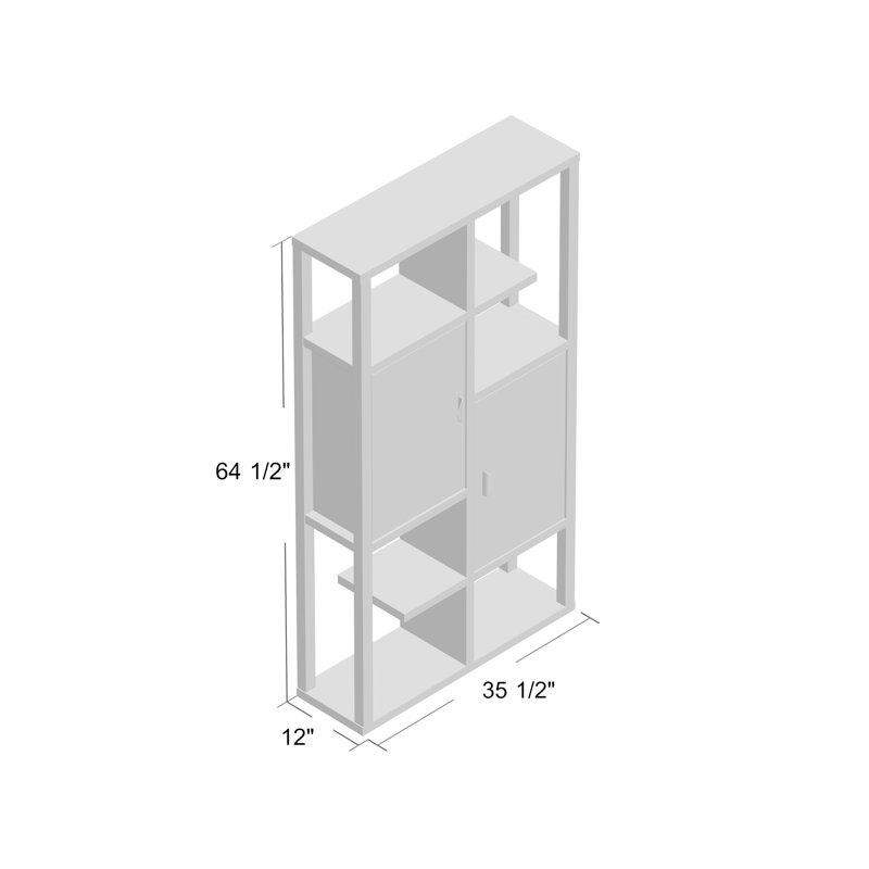 Nettey 164cm H x 90cm W Geometric Bookcase