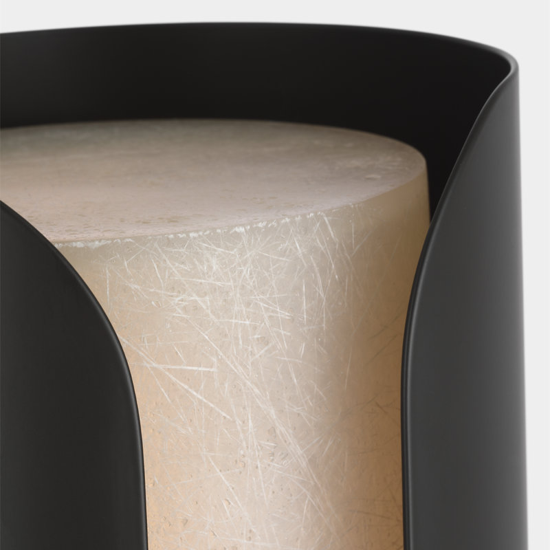 Anne-Marie Barton Armise 18" Sconce with Alabaster, Matte Carbon, 14" H x 7" W x 7.75" D