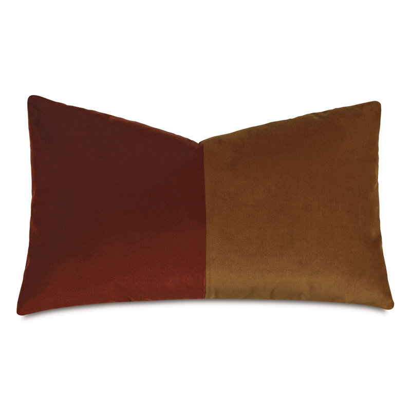 Studio 773 Lifestyle Velvet Lumbar Pillow Cover & Insert, Orange/Gold