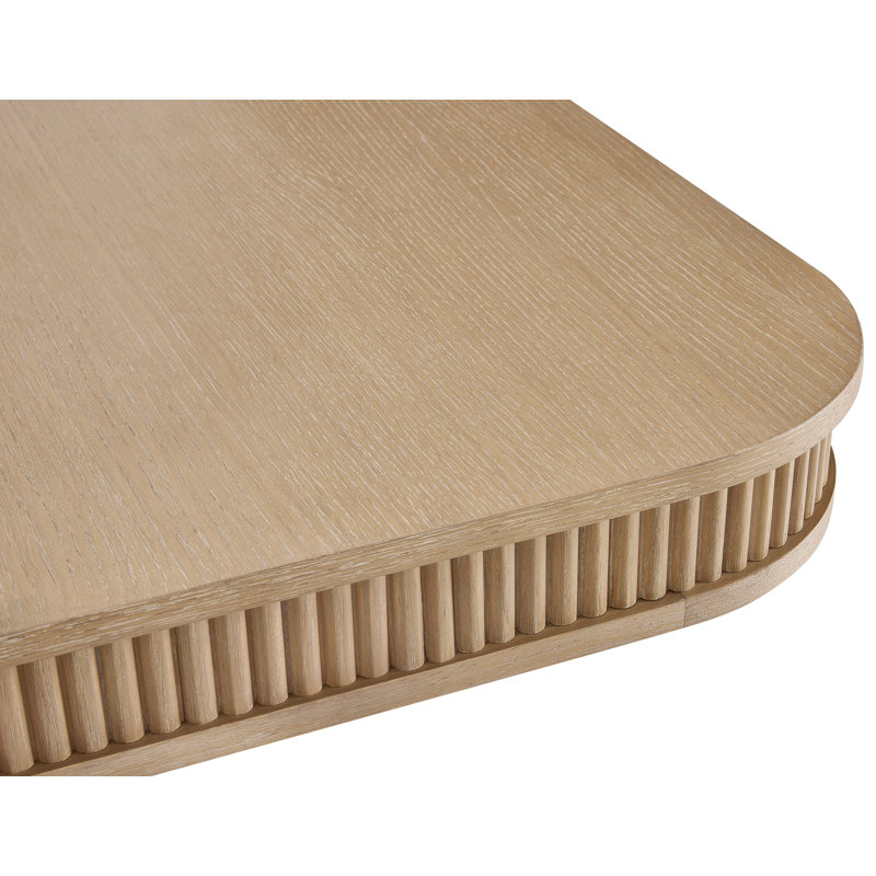 Table de salle à manger/conférence Giulia extensible, rectangulaire, plateau en bois massif, 284 cm à 406 cm, Light Oak