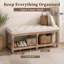 Linen Upholstered Storage Bench