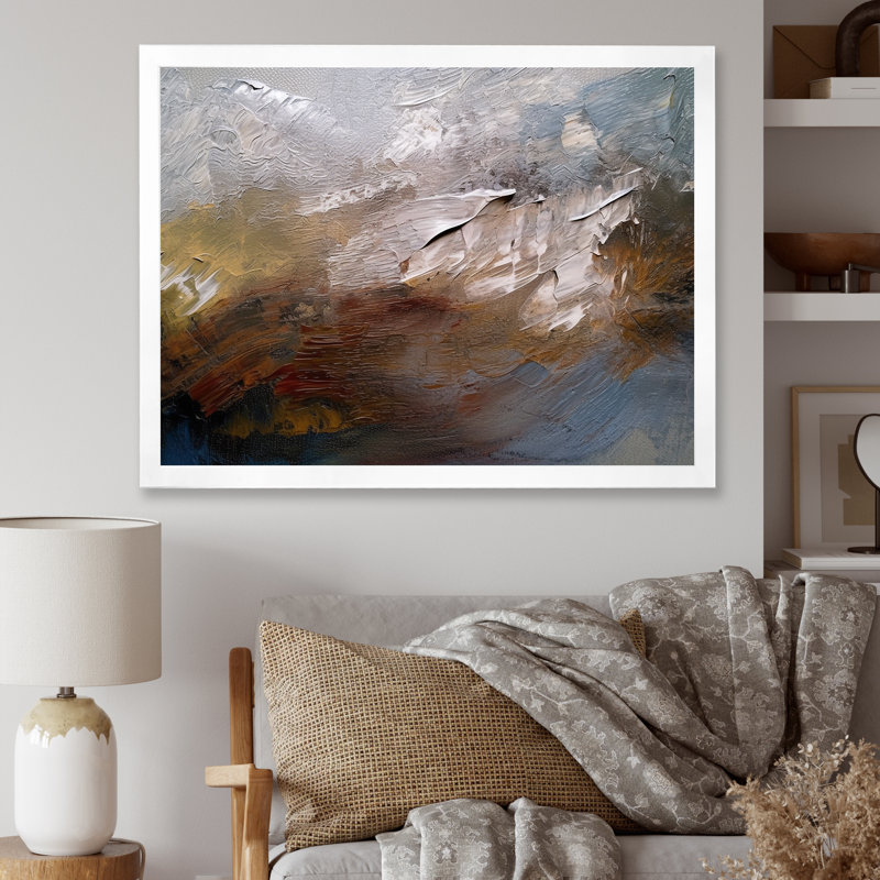 "Blue Nova Evening Nostalgia", peinture abstraite I - reproduction d'art sur toile, H 34 po x l 44 po x P 1,5 po