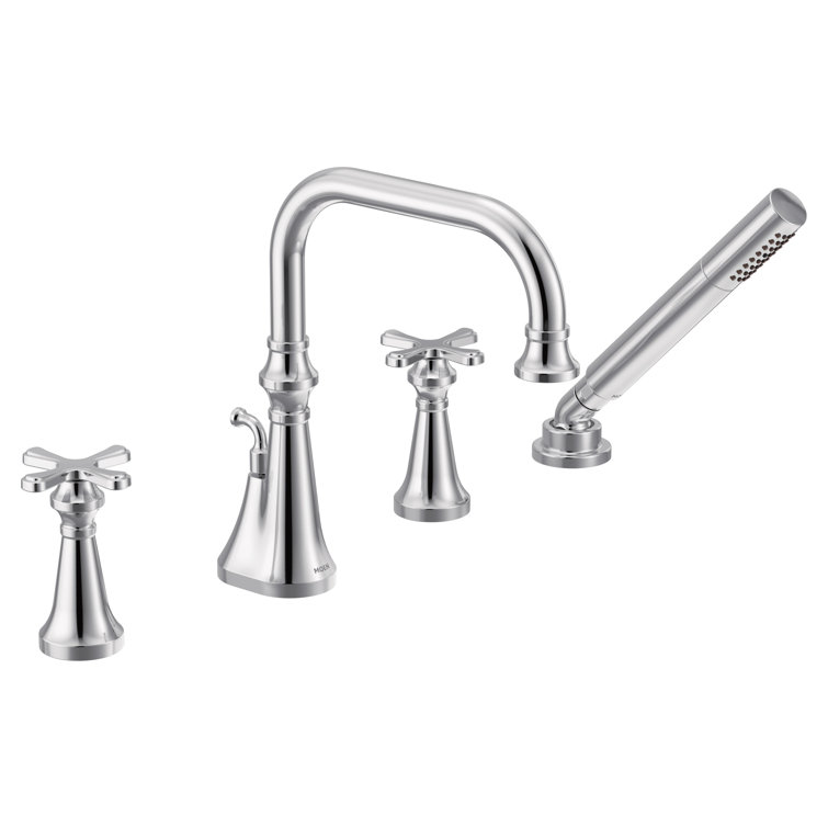 Colinet Double Handle Deck Mounted Roman Tub Faucet Trim with Handshower