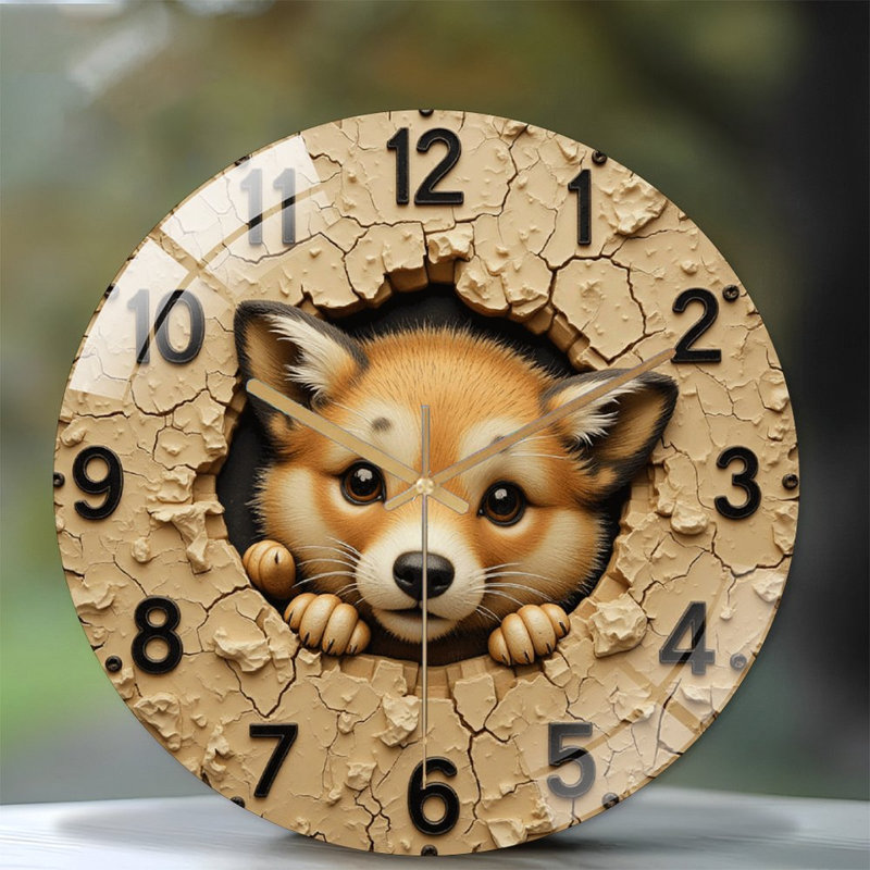 Horloge murale mignonne Fox Design