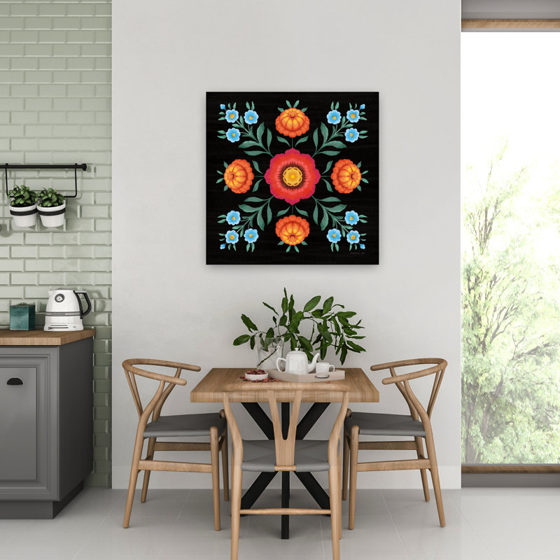 Art contemporain Dia De Los Muertos X avec jour bleu des morts, H 32 po x l 32 po