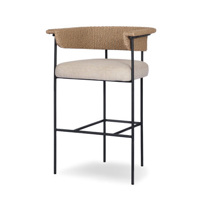 Badita Outdoor Stool-Faux Hyacinth-Bar
