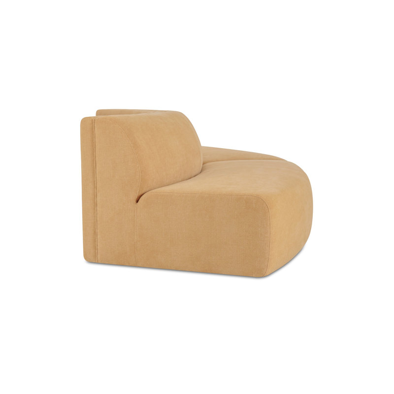 Naomi 2 Piece Convex Modular Sectional Golden Yellow, Yellow Polyester