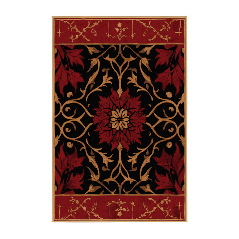 Tapis à motif aurore, Rectangulaire 2 pi x 3 pi