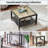 Industrial Square Coffee Table - Steel Frame & Mesh Glass Top-1879853898