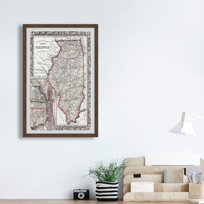 " Vintage Map Of Illinois " by Marmont Hill