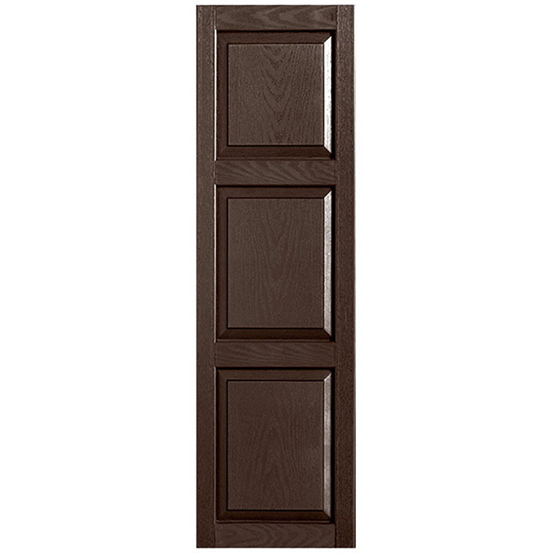 Paire de volets sur mesure en vinyle sur mesure, Brun, 52 po, 18 po