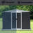 Outdoor Storage Shed 8Ftx6Ft, Dark Grey, Apex Roof, Aluminum Frame, Sliding Door-119290792-119290793