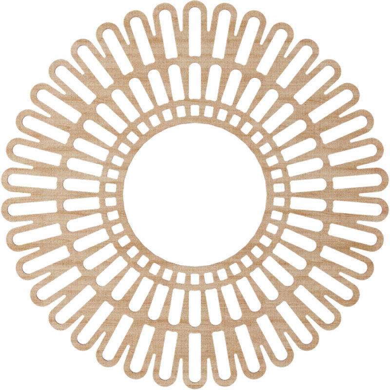 Médaillon de plafond en bois Cornellius, H 32 po x l 32 po x P 0,38 po, Aulne