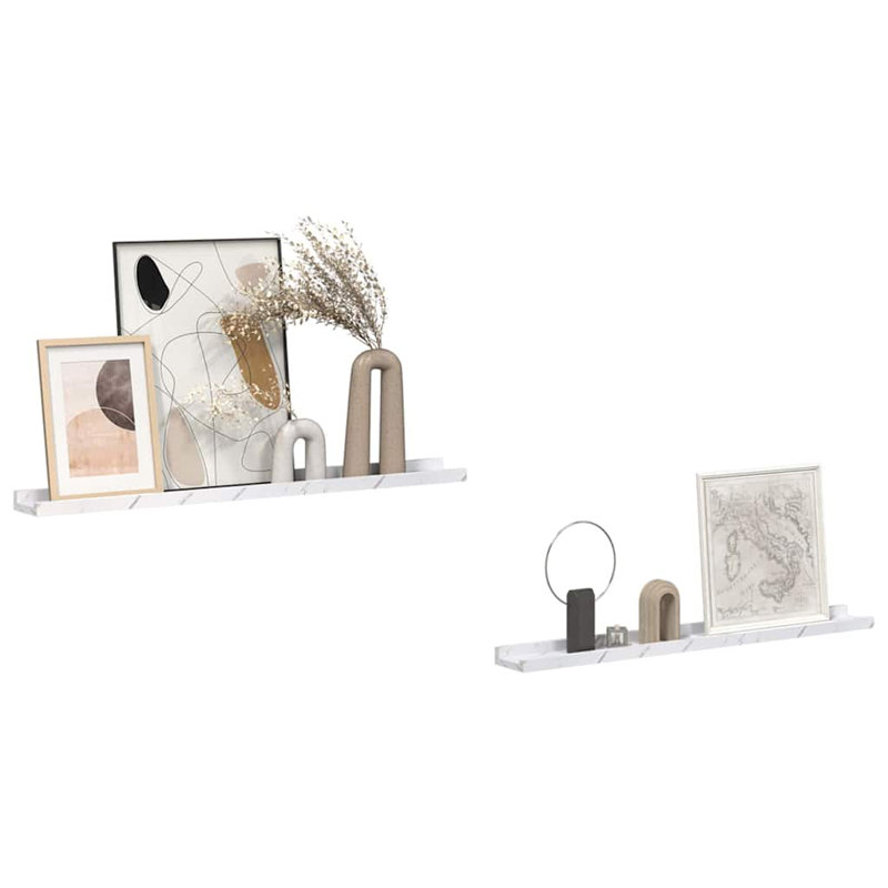 Floating Shelf, 3cm H x 80cm W x 9cm D, White Marble