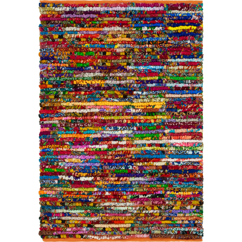 Lilan Cotton Abstract Indoor Rug, Rectangle 4'1" x 6'1"