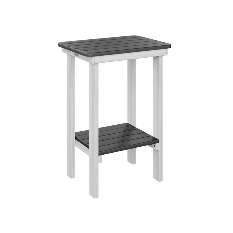 Berlin Gardens Rectangular End Counter Table, Black, Seashell