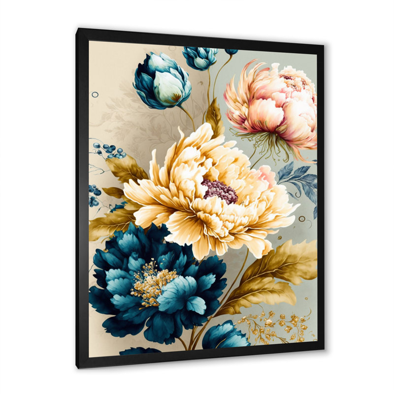 «Vibrant Multi-Color Floral Bunch II», impression sur toile, Cadre photo noir, H 20 po x l 12 po x P 1 po