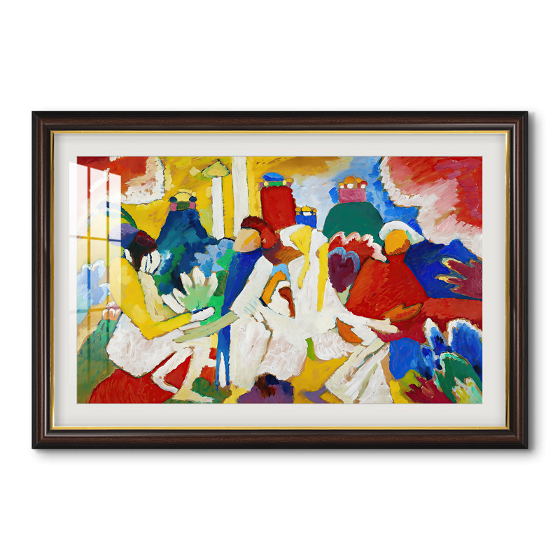 Oriental, 1909 - Wassily Kandinsky - Estampe encadrée sur mesure, 28x40 INNER SIZE, Framed Print with Mat, Walnut Gold Lip