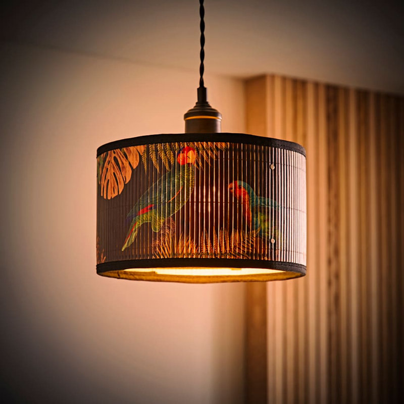 Anif Bamboo Drum Lamp Shade ( Slip-On ), 15cm H x 25cm W x 25cm D