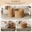 Natural Wooden Finish Coffee Table Set With Round Fluted End Table And Storage, Set Of Two For Living Room | Gift Idea