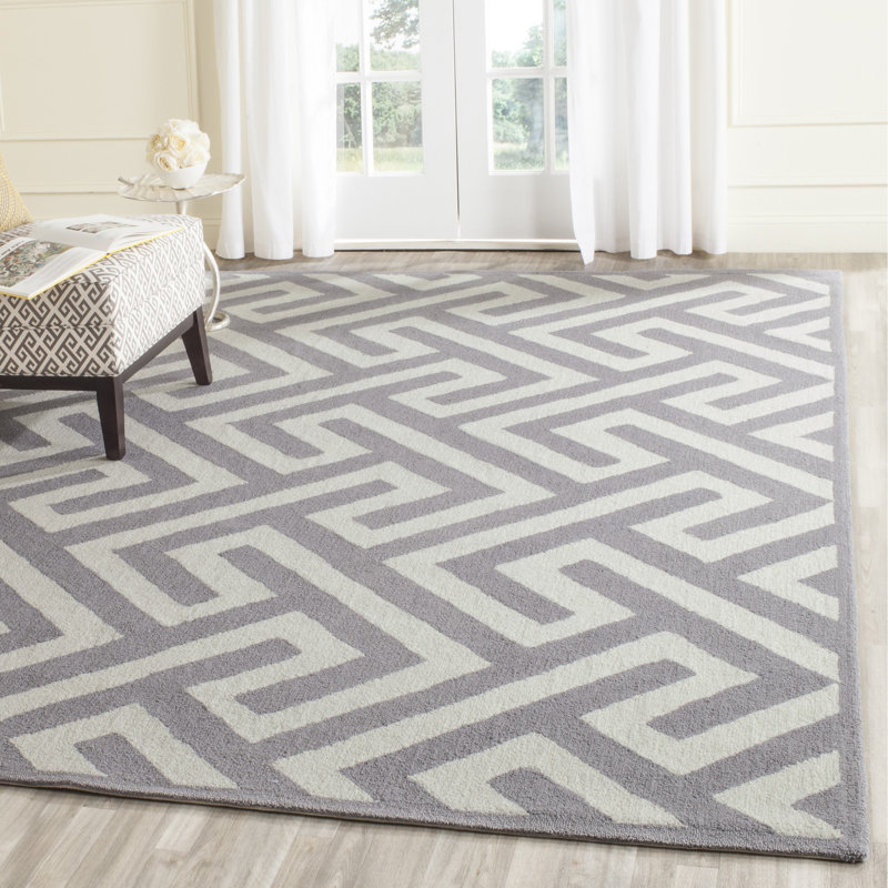 Daniella Hand Hooked Performance Geometric Rug, Rectangle 8' x 10'