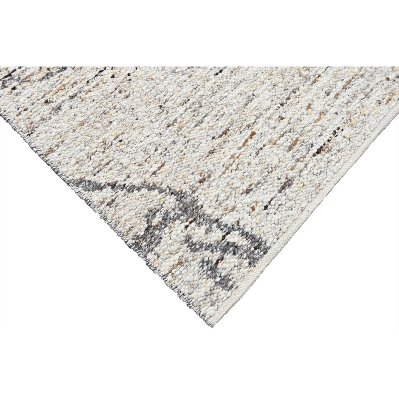 Hand Knotted Wool Area Rug, Brown, Rectangle 8' x 10'
