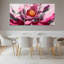 Tableau mural abstrait floral représentant une pivoine rose sur toile tendue (paquet de 3)-311897690