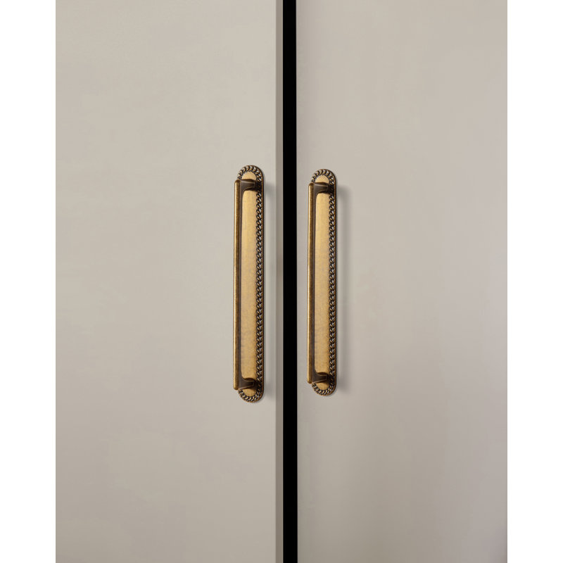 Classical Cabinet Bar Pull With Backplate Multipack, 7 5/6", Antique Brass