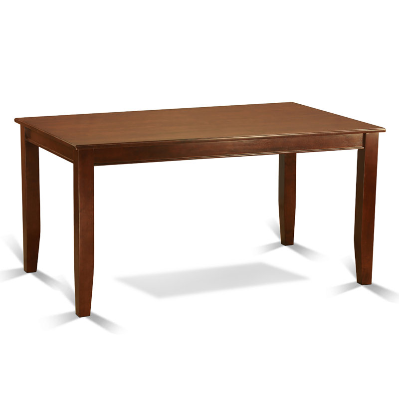5 Piece Kitchen Table Set for 4 Includes a Dining Table and 4 Linen Fabric Dining Room Chairs, Mahogany, Mahogany, 5
