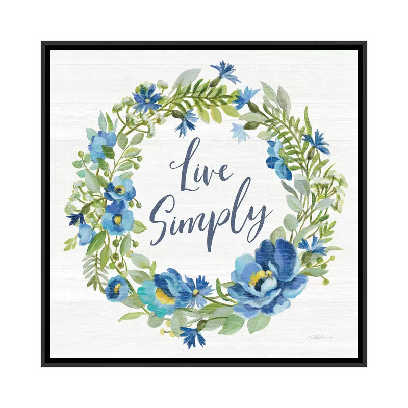 «Botanical Blue VI» par Silvia Vassileva - impression d'art graphique, H 26 po x l 26 po x P 1,5 po, Toile avec cadre noir