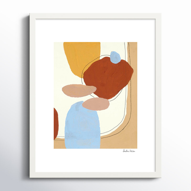 Shapescape Print by Andrea Stokes, 20" H x 16" W x 1.25" D, White Framed
