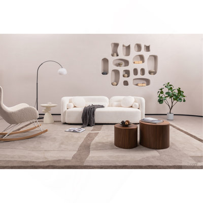 Canapé de luxe moderne et luxueux pour le salon, canapé rembourré blanc Boucle pour le bureau personnel d'un appartement, 3 places