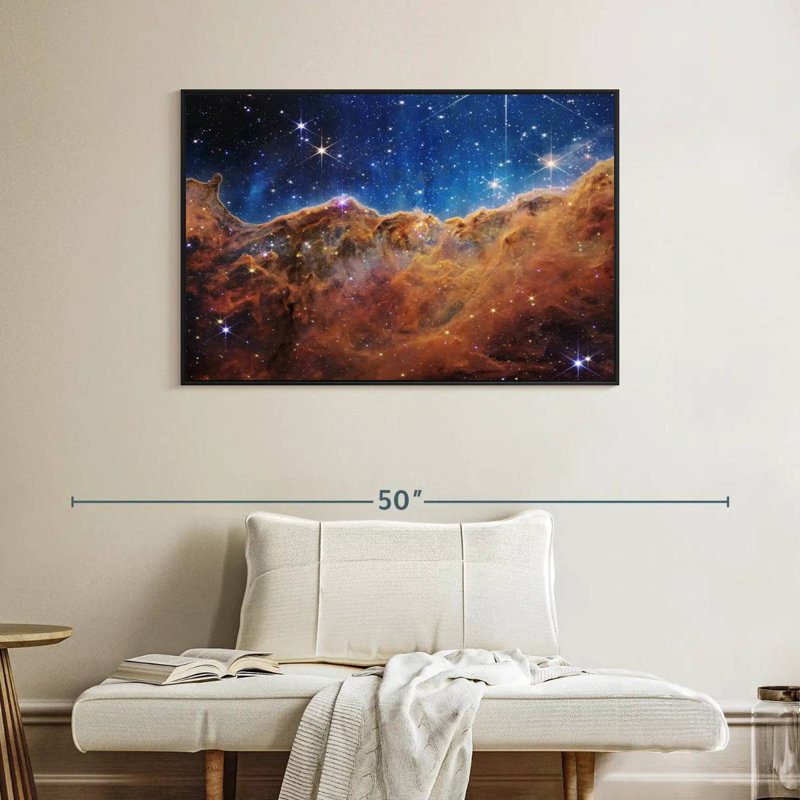 La nébuleuse Carina de James Webb, Cadre flottant noir, 40 po x 27 po
