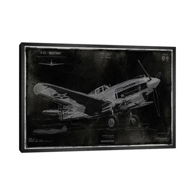 Vintage War Plane 1 Piece Single Picture Frame Wall Art on Canvas
