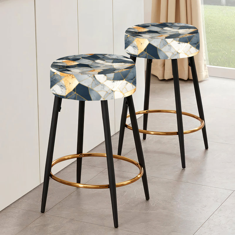 Ensemble de 2 tabourets de bar en marbre Cristia