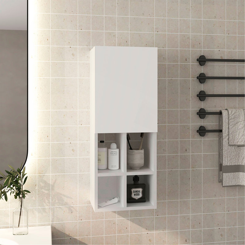 Wall Cabinet with Sink, 1 Door, 5 Shelves