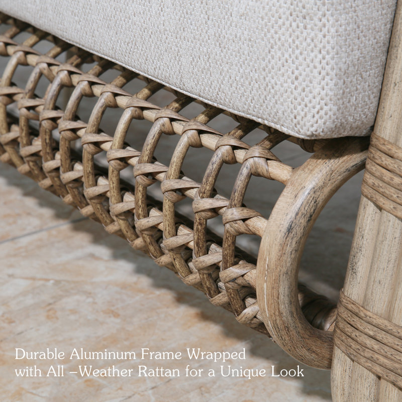Chaise de patio en rotin espion avec coussins