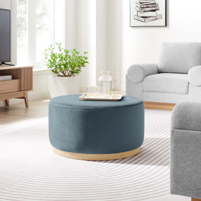 Repose-pieds rembourré Modway Tilden, Velours bleu