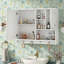 Armoire à pharmacie murale, armoire de rangement de salle de bain avec porte miroir et tablette ajustable, armoire d'appoint-962589352