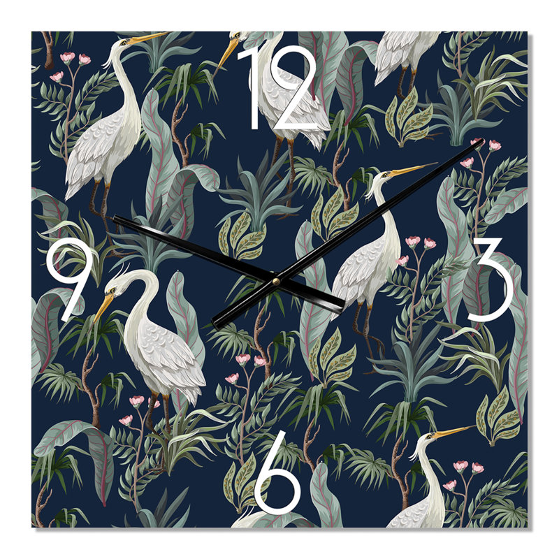 Horloge murale traditionnelle chinoise avec oiseaux et pivoines VII, Petit