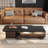 Derozil  69'' Extendable Coffee Table with Storage Drawes, Sensor Lights and Glass Door