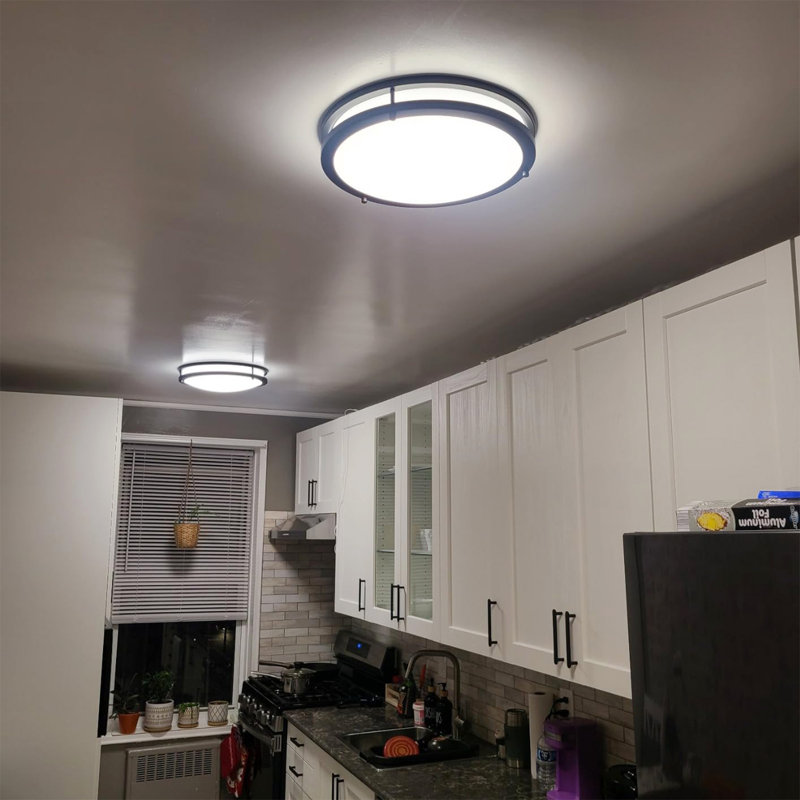 Plafonnier encastré à DEL Kalium avec télécommande, paquet de 2, encastré de 13 pouces, température de couleur réglable de 24 W 3000 K-6000 K, luminaires à intensité variable pour installation dans la chambre à coucher câblée