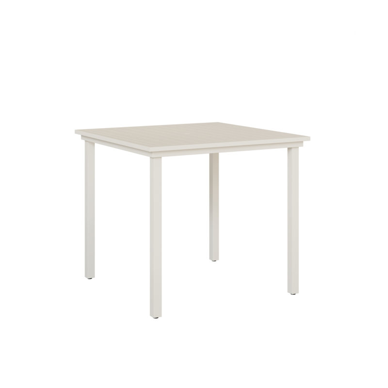 Vida Outdoor Square Bar Table, Matte White