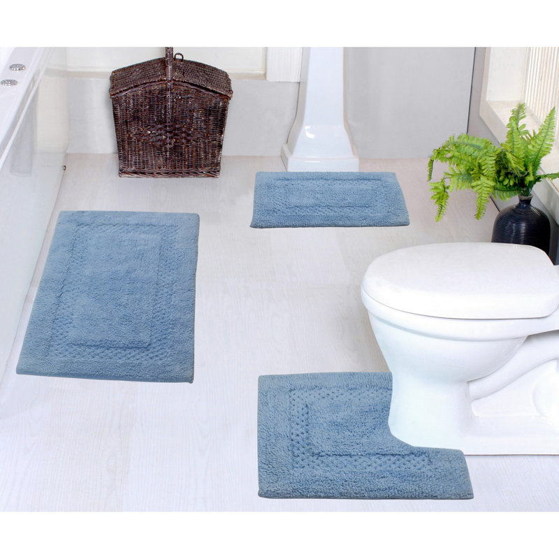 Antigone Classy Absorbent Cotton Soft 3 Piece Bath Set, Blue