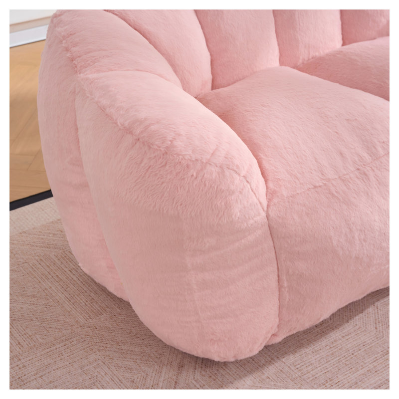 Fauteuil à billes surdimensionné en fausse fourrure