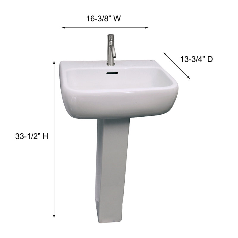 Barclay Metropolitan 13.75'' White Vitreous China Rectangular Bathroom Sink with Overflow, Single