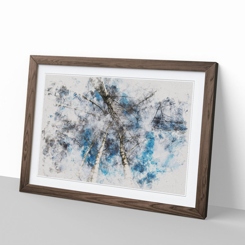 Birch Tree Forest Vol.3 - Picture Frame Graphic Art, 27cm H x 36cm W x 2cm D, Walnut