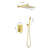 1-Spray Patterns 9.8 In. Dual Fixed And Handheld Shower Head With 1.8 GPM In Brushed Gold